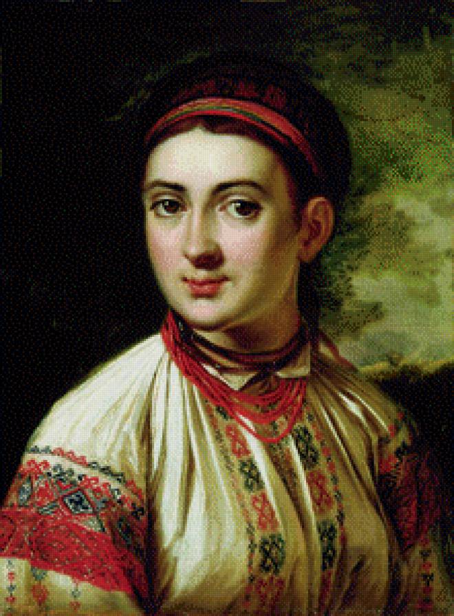 Тропинин В.А. -  Украинская девушка с Подолья 1800-е - классика, портрет - предпросмотр