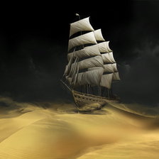 Оригинал схемы вышивки «Корабль в пустыне» (№925959)
