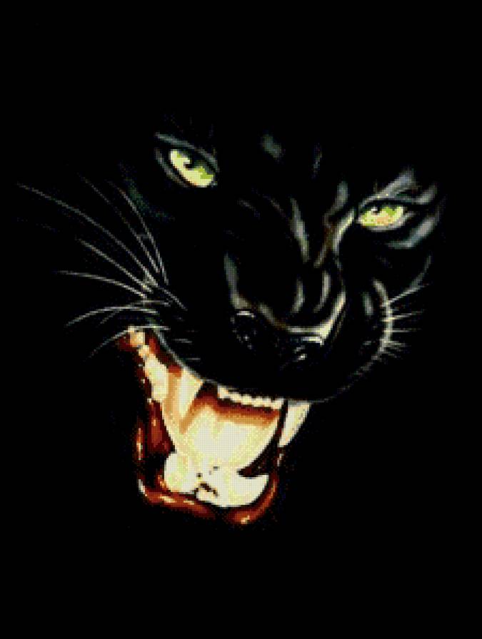 №926442 - оскал, пантера, черный - предпросмотр