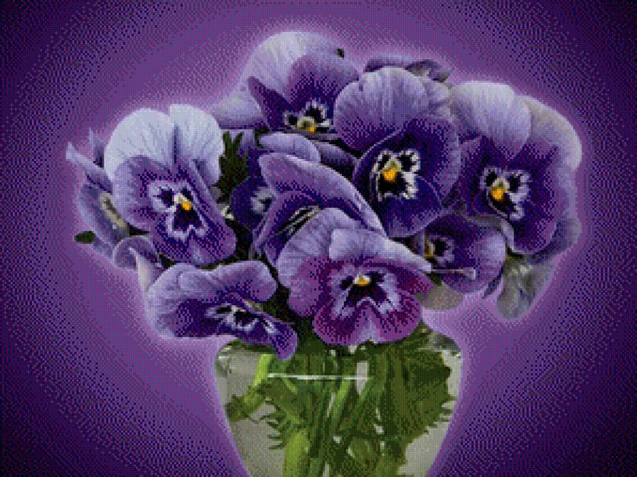 анютины глазки - ваза, цветы - предпросмотр