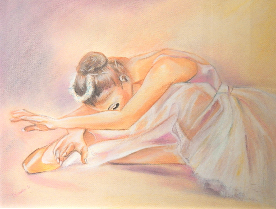 балерина - танцы, балет, картина, девушка - оригинал