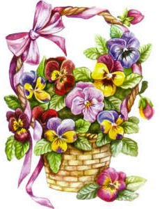 Корзинка "Анютины глазки! - цветы, букеты - оригинал