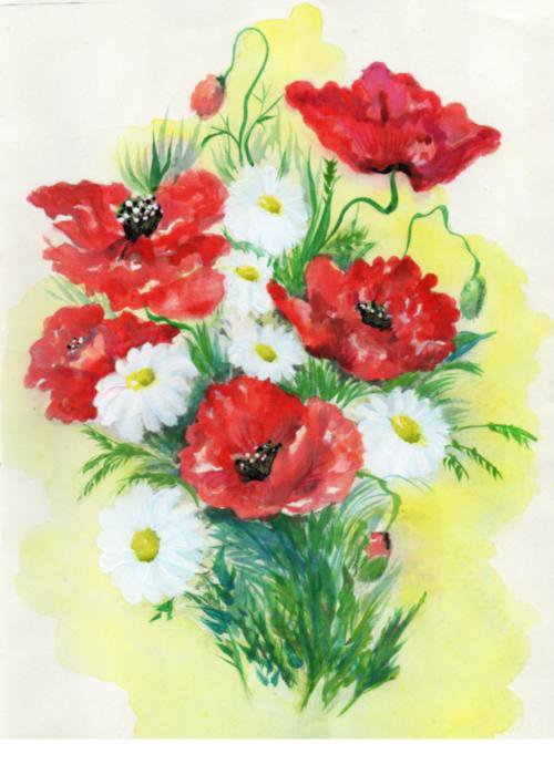 букет - рисунок, цветы - оригинал