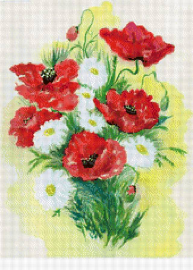 букет - цветы, рисунок - предпросмотр