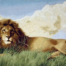Схема вышивки «Лев в траве»