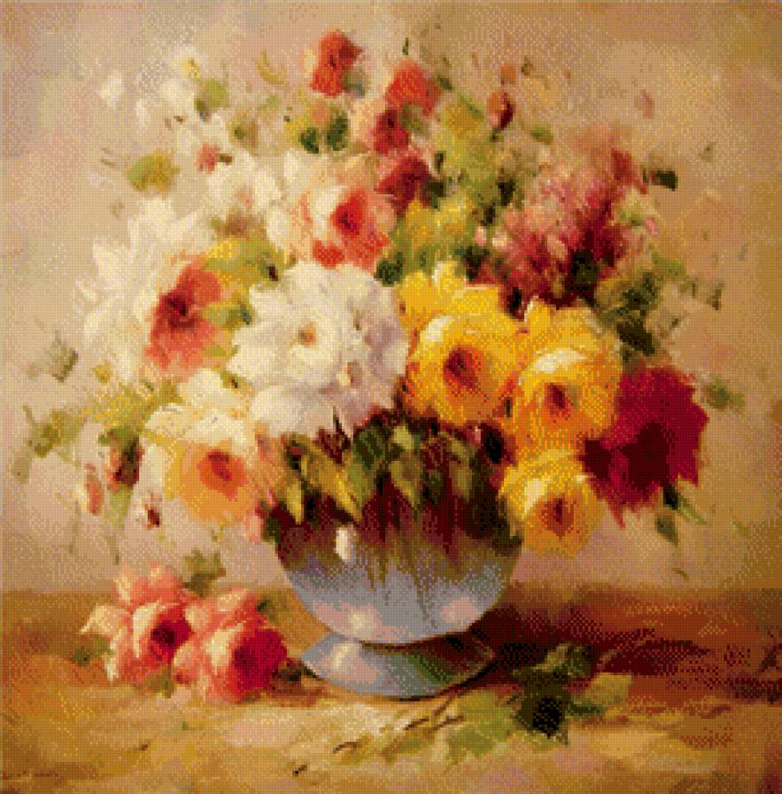 Картина Антонио Джанильятти - картина, цветы, искусство, живопись - предпросмотр