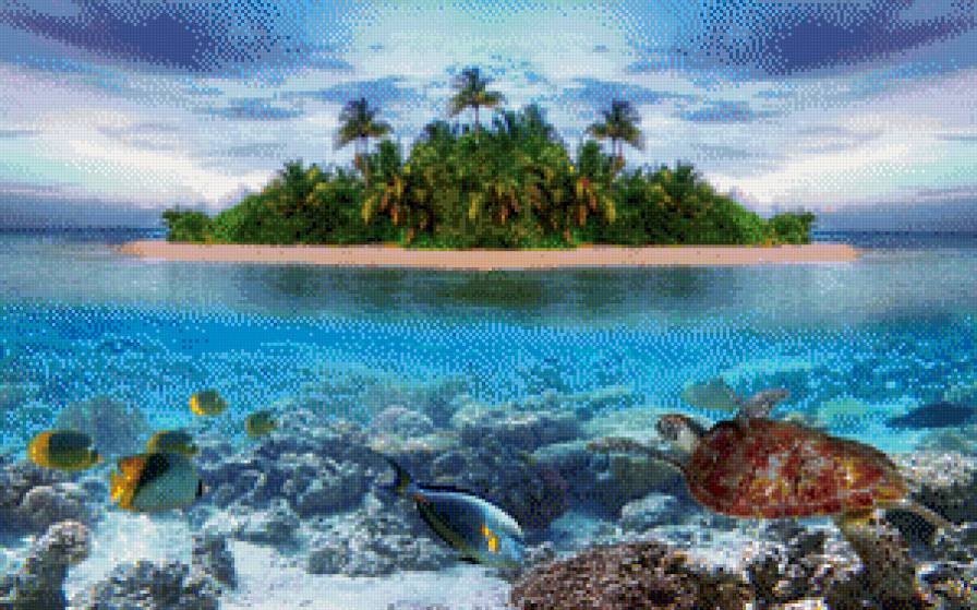 Остров - остров, пляж, море, пальмы - предпросмотр