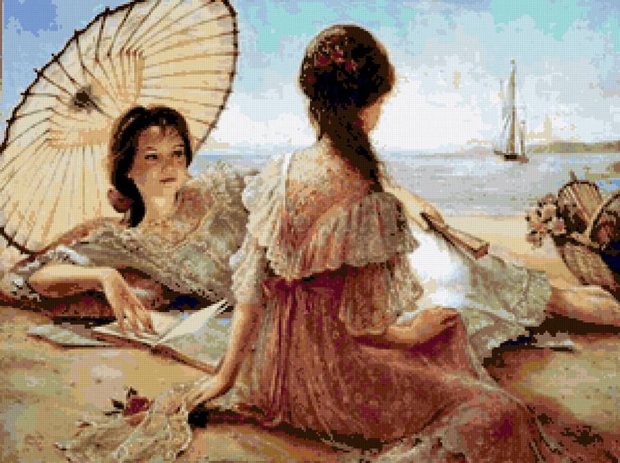 Holgeyk - пляж, юг, девушиа, море, парусник - предпросмотр