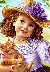 Девочка с котенком - ребенок, портрет, котенок, девочка - оригинал
