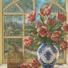 Букет на подоконнике