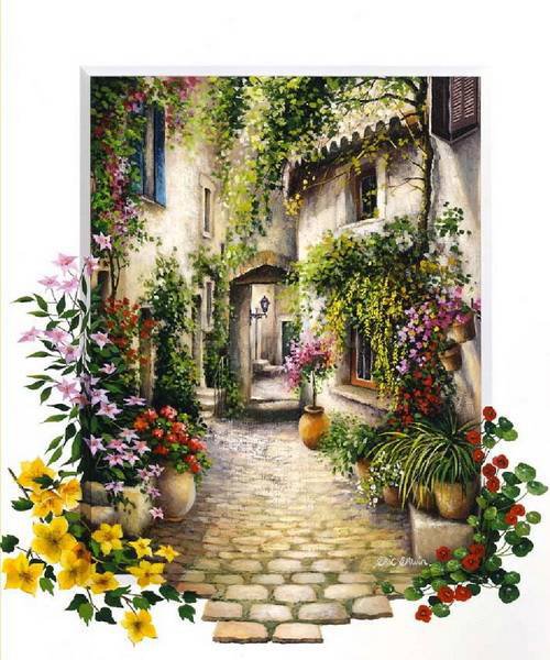 дворик 2 - дворик, пейзаж - оригинал