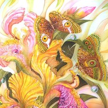 Ирисы и бабочки