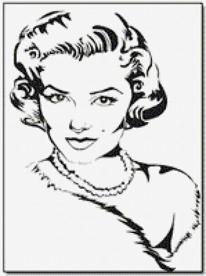 Retrato de una dama a 10 colores - personas - предпросмотр