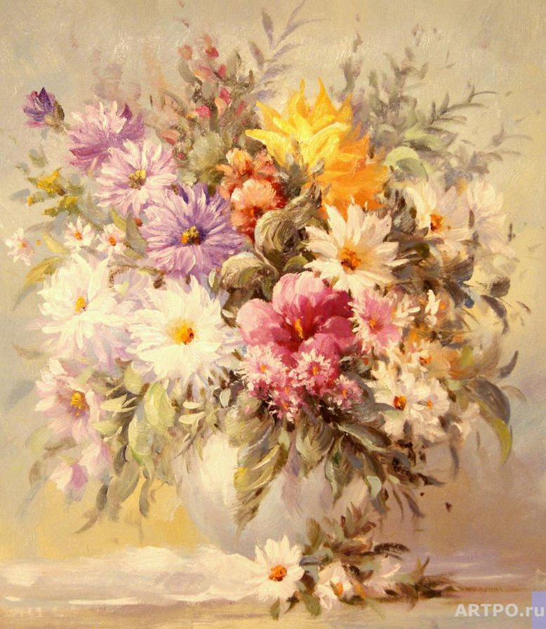 букет - картина, живопись, цветы, искусство - оригинал