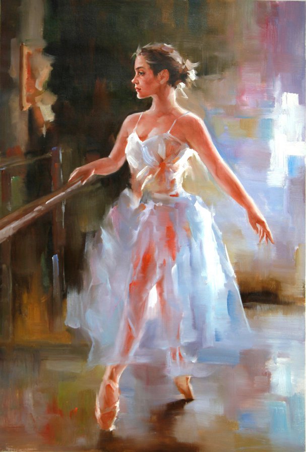 балерины - танцы, балет, девушка, картина, живопись - оригинал
