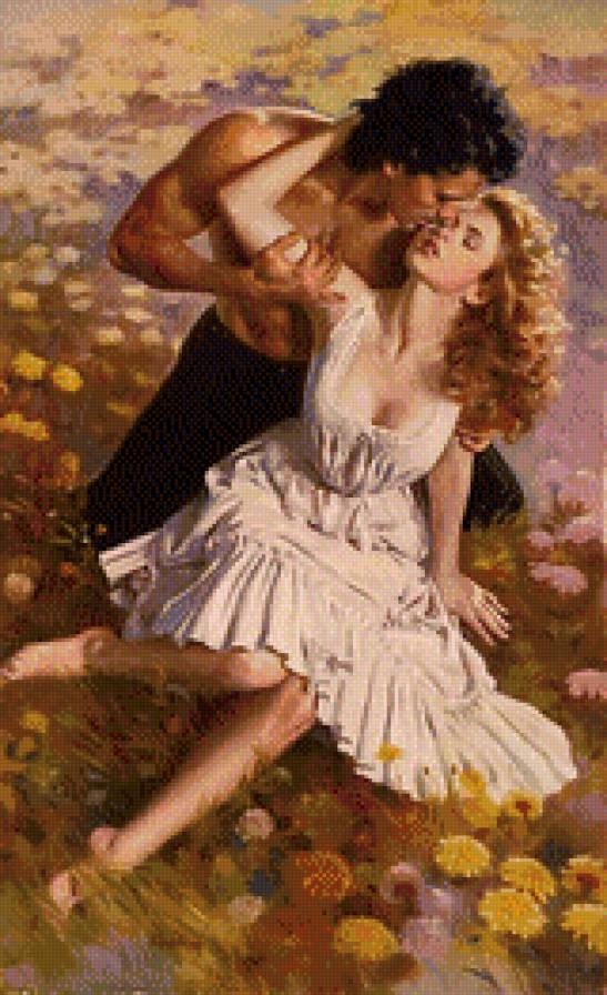 акварельная живопись - картина, любовь, живопись, пара - предпросмотр