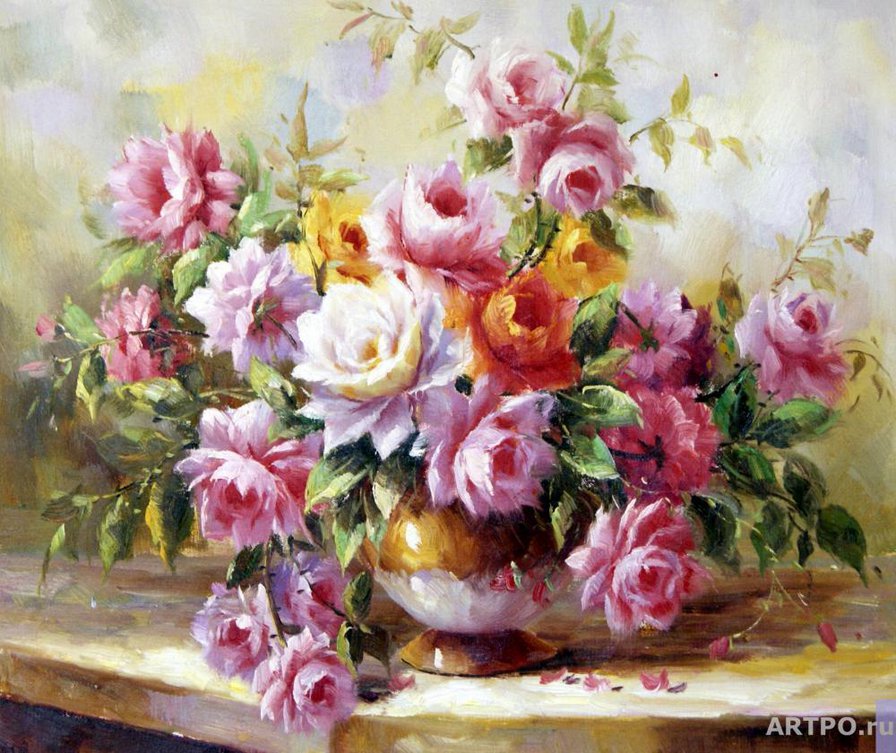 букет - живопись, картина, цветы, искусство - оригинал