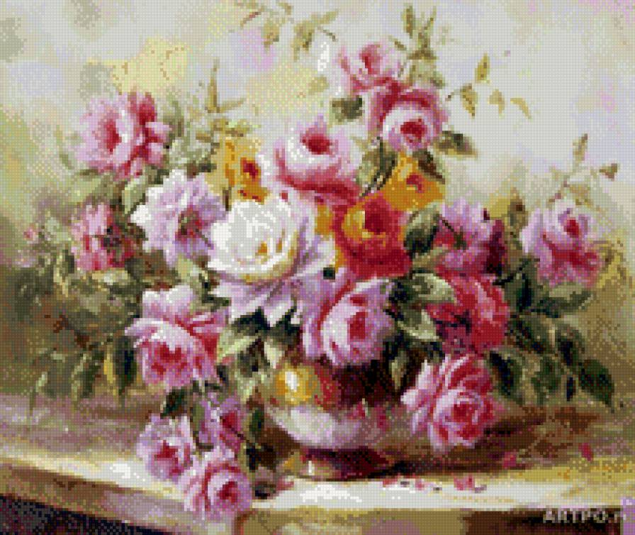букет - искусство, картина, живопись, цветы - предпросмотр