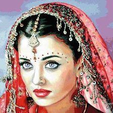 Схема вышивки «mujer hindu red»