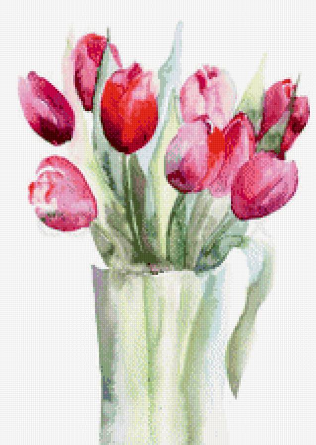 тюльпаны - цветы, живопись, искусство, картина - предпросмотр