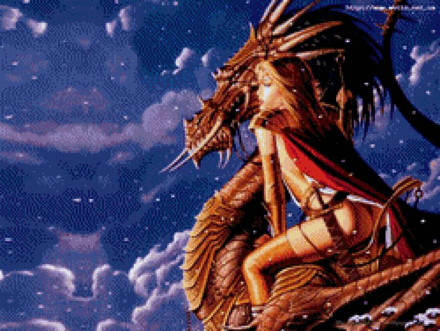 девушка на драконе - фентези - предпросмотр