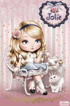 Muñequita Jolie tomando el Te 1 - infantil - оригинал