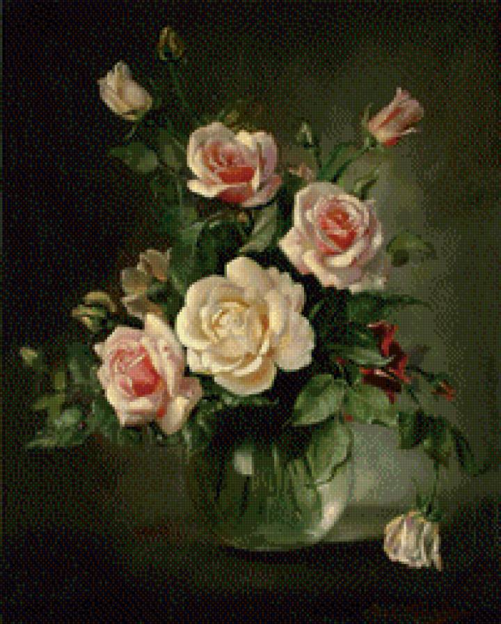 Розы в вазе - букет, цветы - предпросмотр