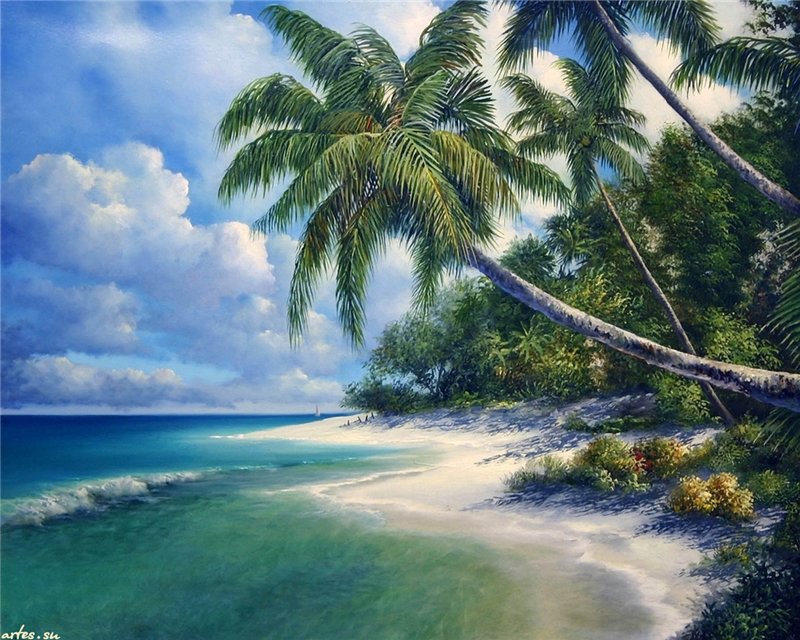 райский пляж - лето, пляж, море - оригинал