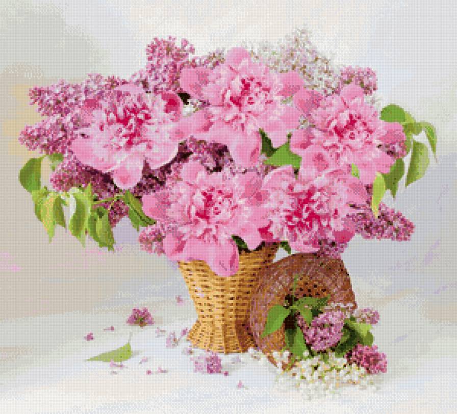 Сирень и пионы - предпросмотр