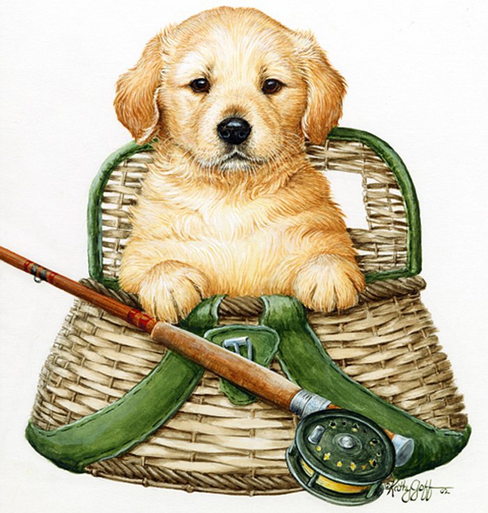 на рыбалку - собаки - оригинал