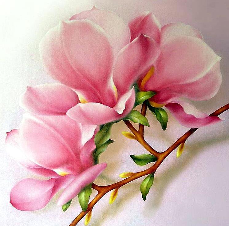 Нежность магнолии - панно, цветы - оригинал