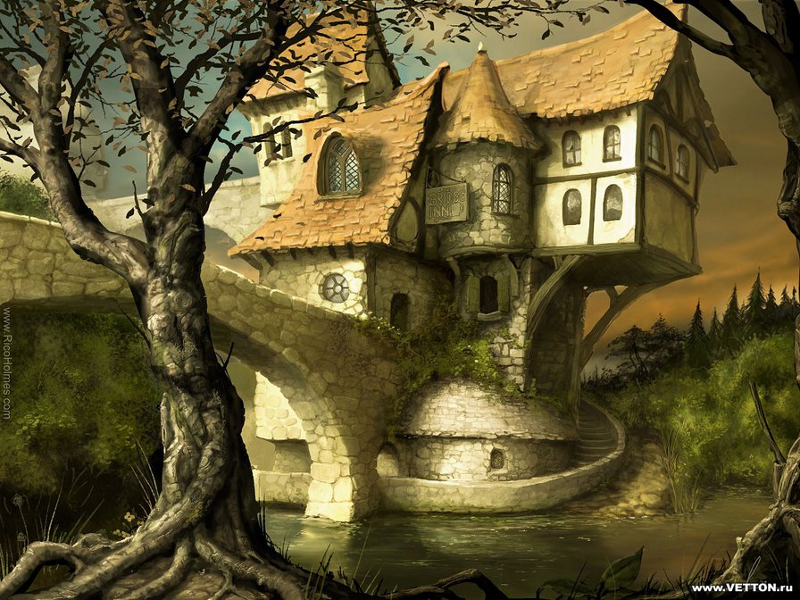 пейзаж,дом - фентези - оригинал