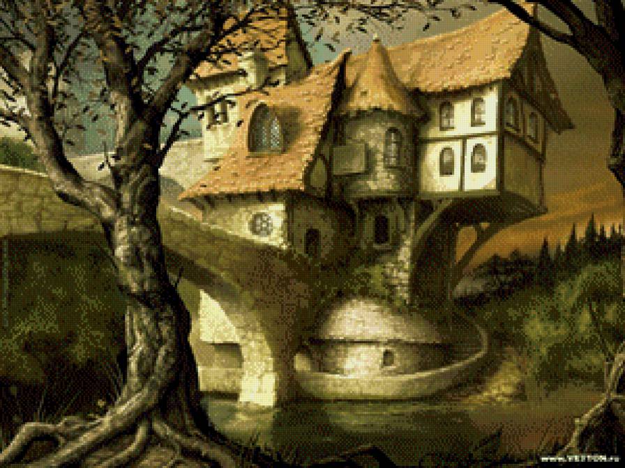 пейзаж,дом - фентези - предпросмотр