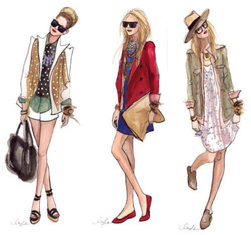 Трио - девушки, леди, троица, модницы - оригинал