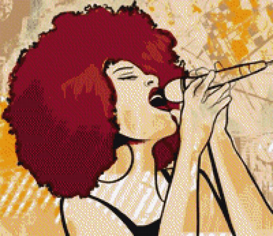 Джазовая певица - джаз, микрофон, вокал - предпросмотр