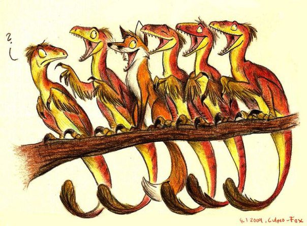 Серия Funny fox - фэнтези, животные, лис, дракон, арт - оригинал