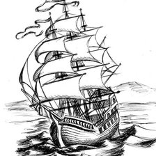 Схема вышивки «парусник»