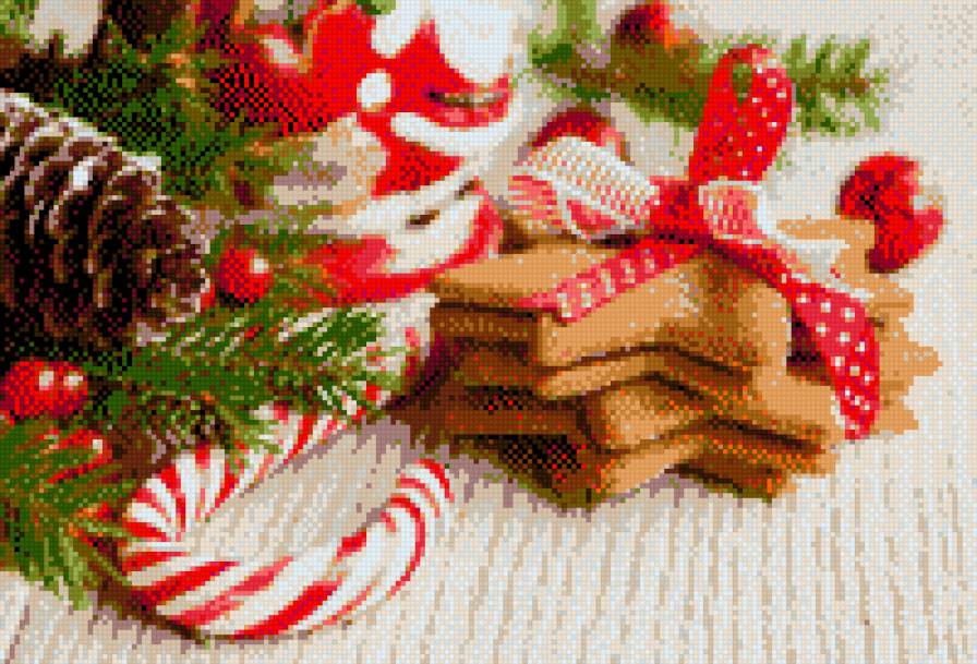 Новогоднее настроение - печенье, новый год, елка, леденцы - предпросмотр