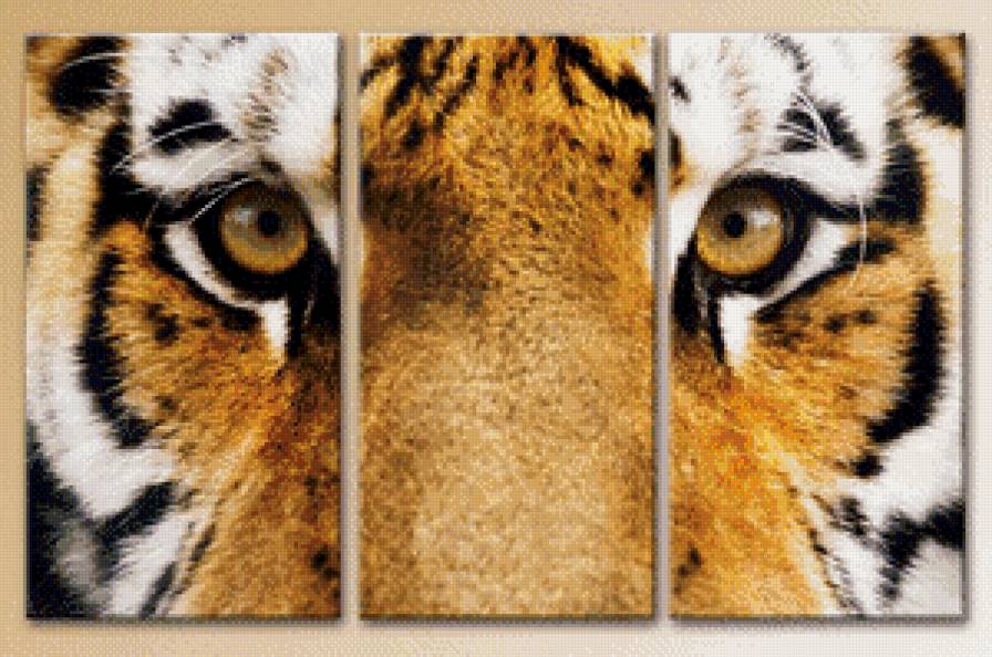 Триптих "Хищник" - панно, дикие животные, триптих - предпросмотр
