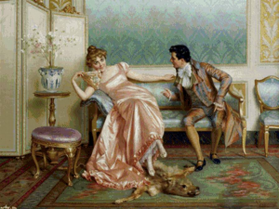 признание в любви - девушка, признание, любовь, пара, живопись, мужчина - предпросмотр