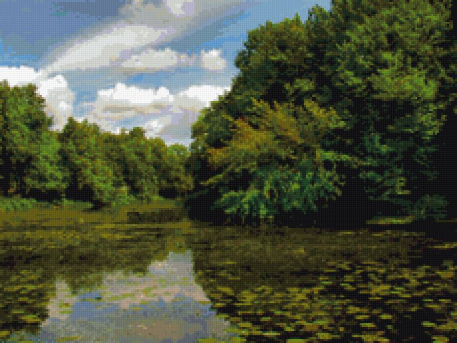 Речка в подмосковном лесу - пейзаж, река, природа, лес - предпросмотр