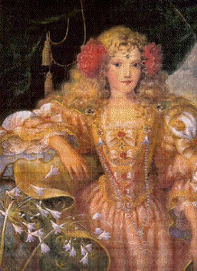 портрет придворной дамы - девушка - предпросмотр