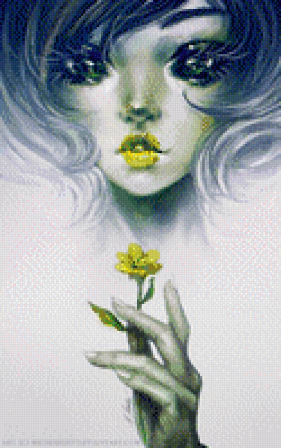 2 - цветок, девушка - предпросмотр