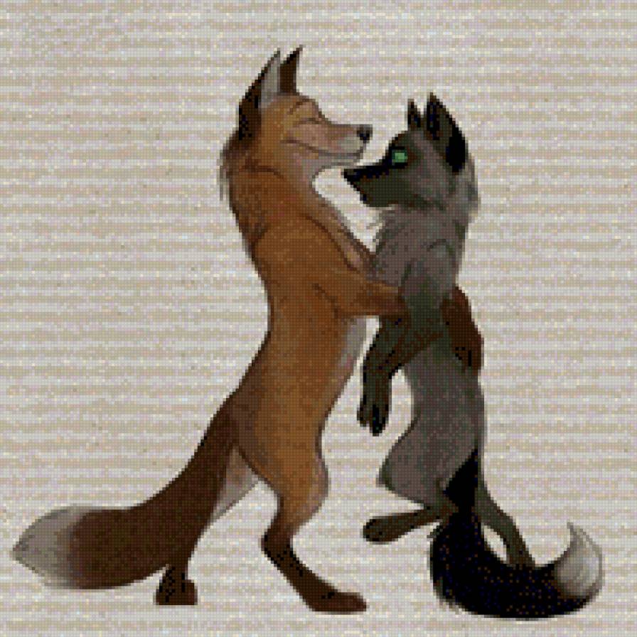 Серия Funny fox - лис, любовь, парочка, влюбленные, пара, животные - предпросмотр