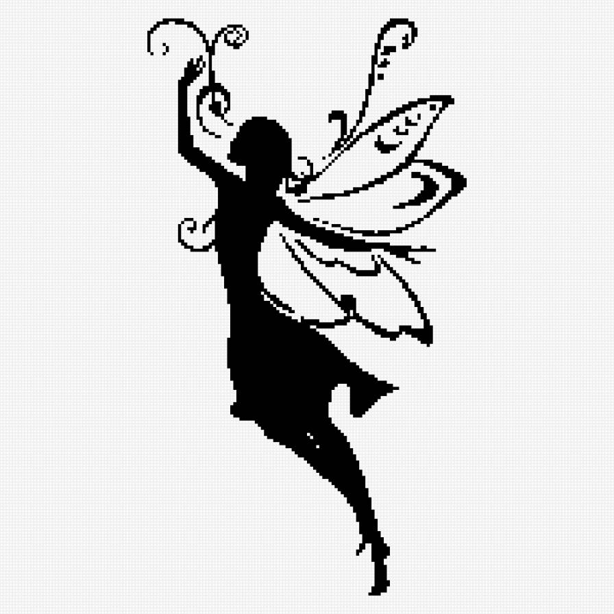 Силуэт 3 - фэнтези, девушка, монохром - предпросмотр