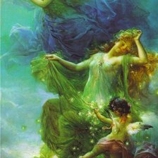 Схема вышивки «Амур, Психея и Венера»