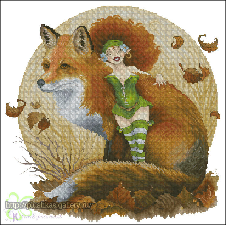Fairy fox. Pascal Moguerou вышивка. Lena Lawson Needlearts Pascal Moguerou схемы. Фея с лисой. Лис и рыжая Фея.