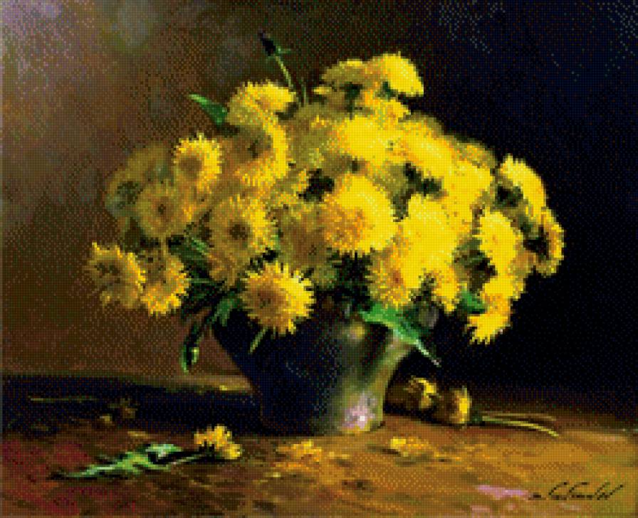 Одуванчики - букет, цветы - предпросмотр