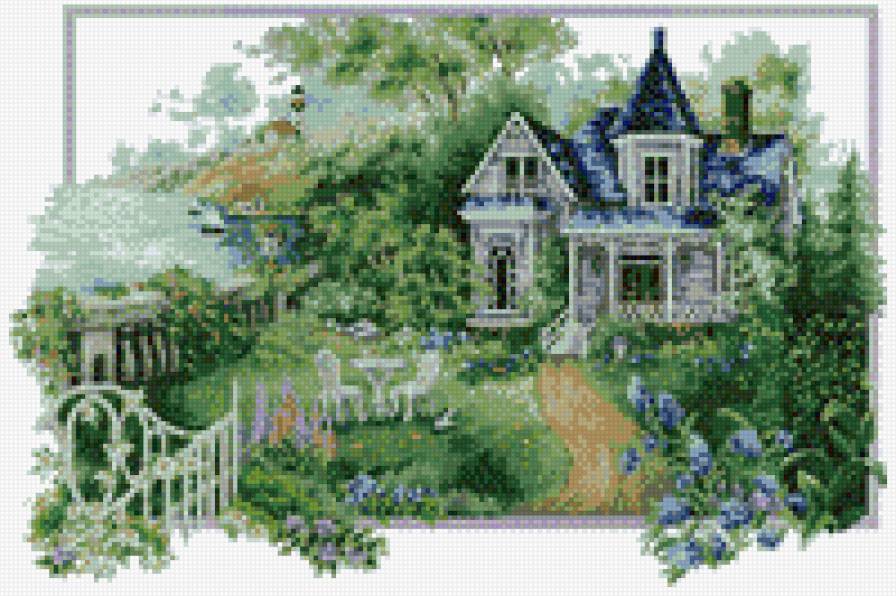 дом у моря - пейзаж, лето, отдых, море, дом - предпросмотр