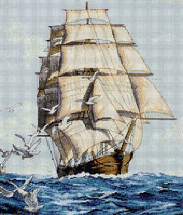 Паруса. - корабль с парусами. - предпросмотр